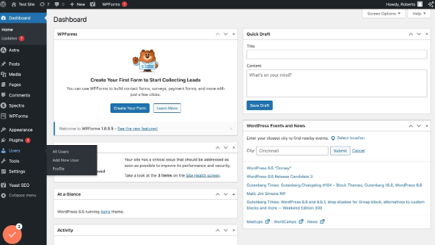 How to connect Rentamira to WordPress 1 Log in to your WordPress Dashboard and Click on "Users" in the side menu