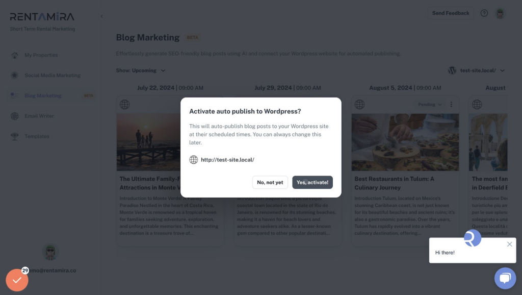 How to connect Rentamira to WordPress 18 Finally, Click on "Yes, activate!" to activate the Auto Publish to WordPress