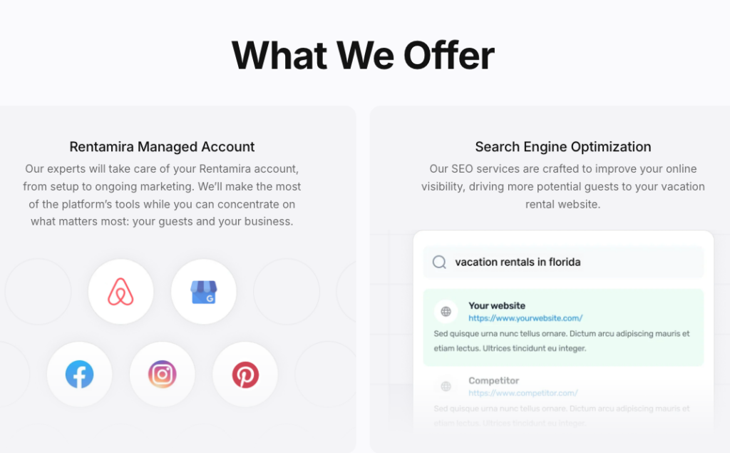 what we offer rentamira