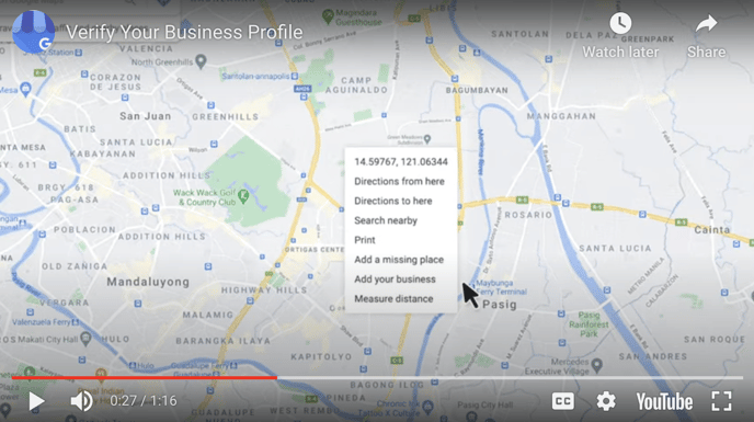 How do I connect a Google Business Profile to Rentamira 1 verify your business profile