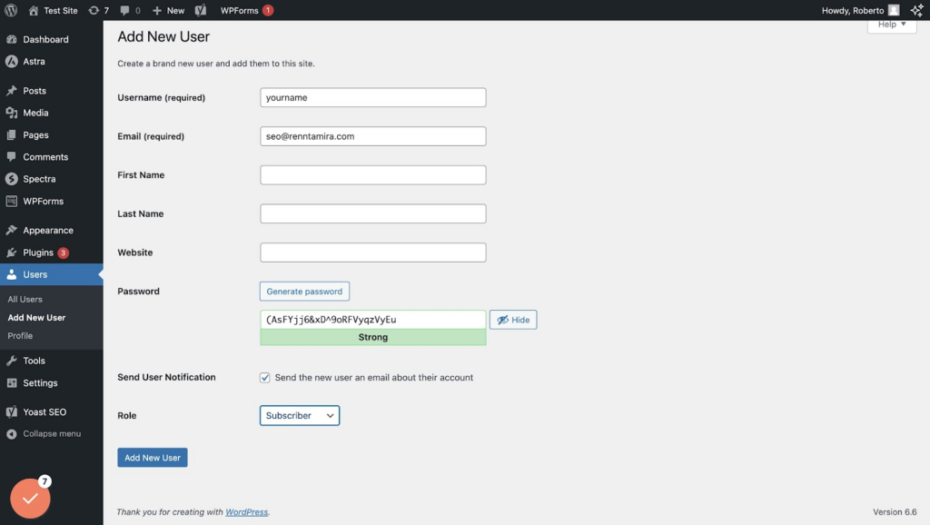 How to connect Rentamira to WordPress 5 Click on the "Role" drop-down