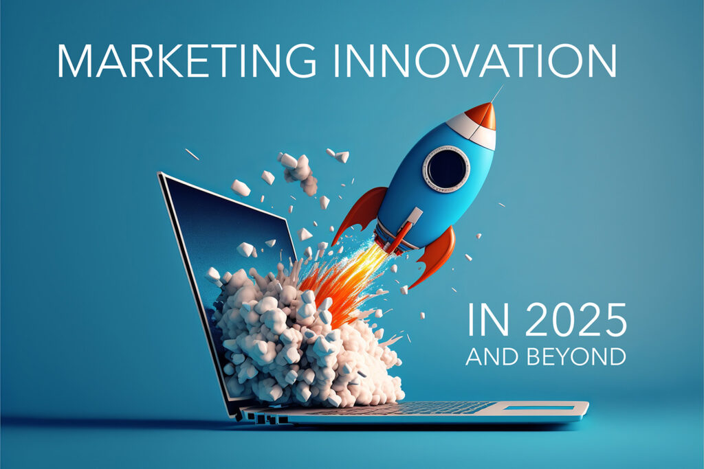 Innovative Marketing Strategies for STR Managers 1 Marketing Innovation rocket taking off from a computer